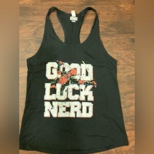 Marvel Black Tank Top Deadpool Good Luck Nerd